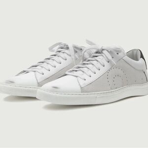 Oliver Cabell White and Gray Leather Sneakers